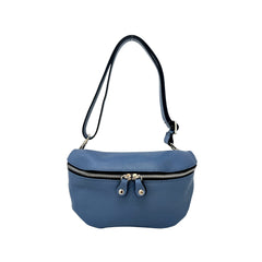 Genuine Leather Belt Bag - Light Blue