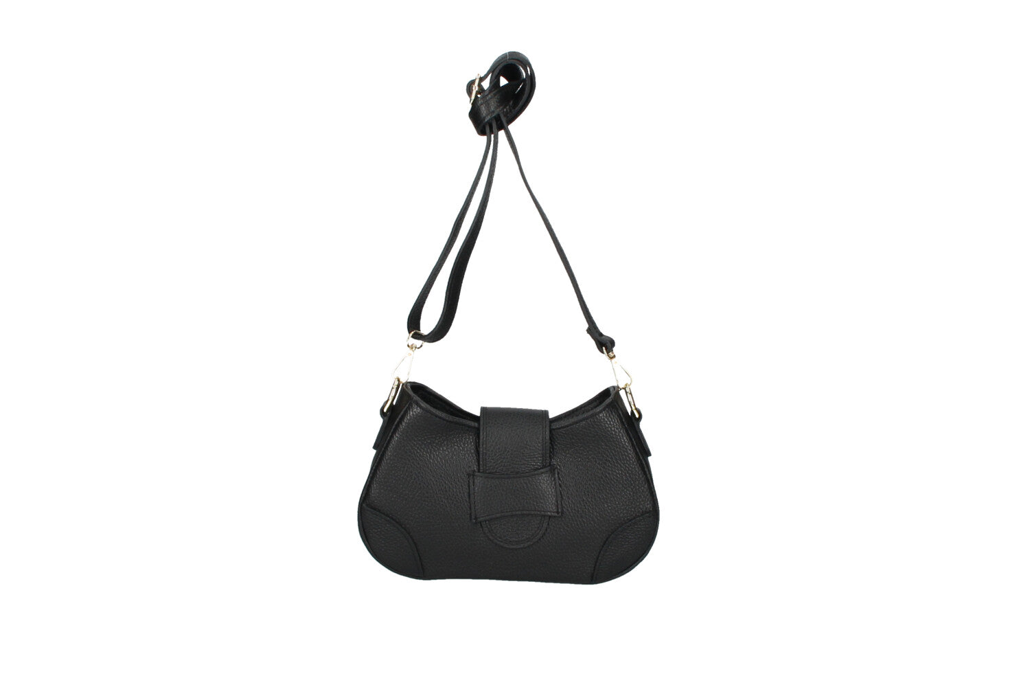 Audrey leather crossbody bag black front view