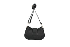 Audrey leather crossbody bag black front view