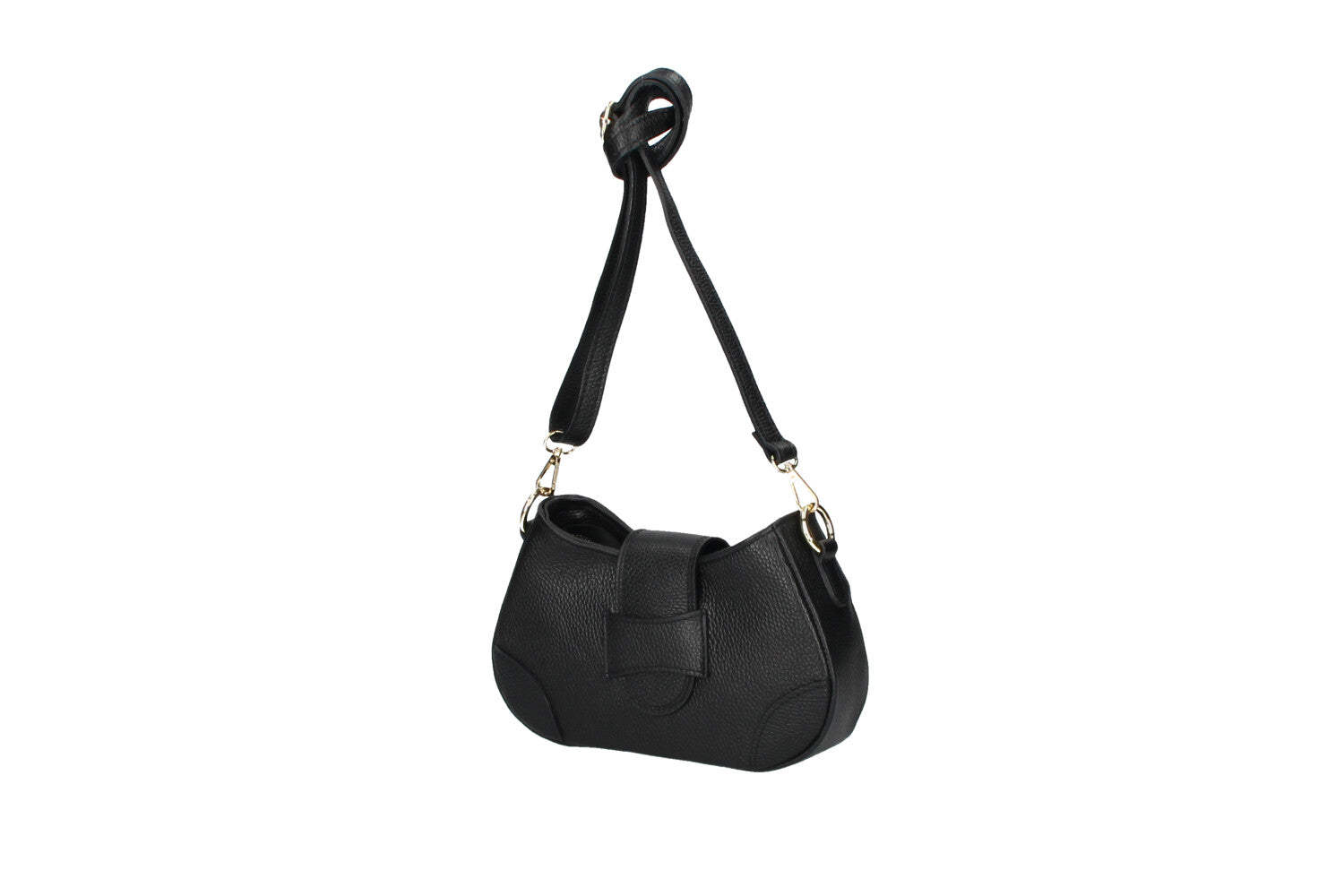 Audrey leather crossbody bag black side view