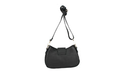Audrey leather crossbody bag black back view