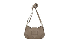 Audrey leather crossbody bag fango front view