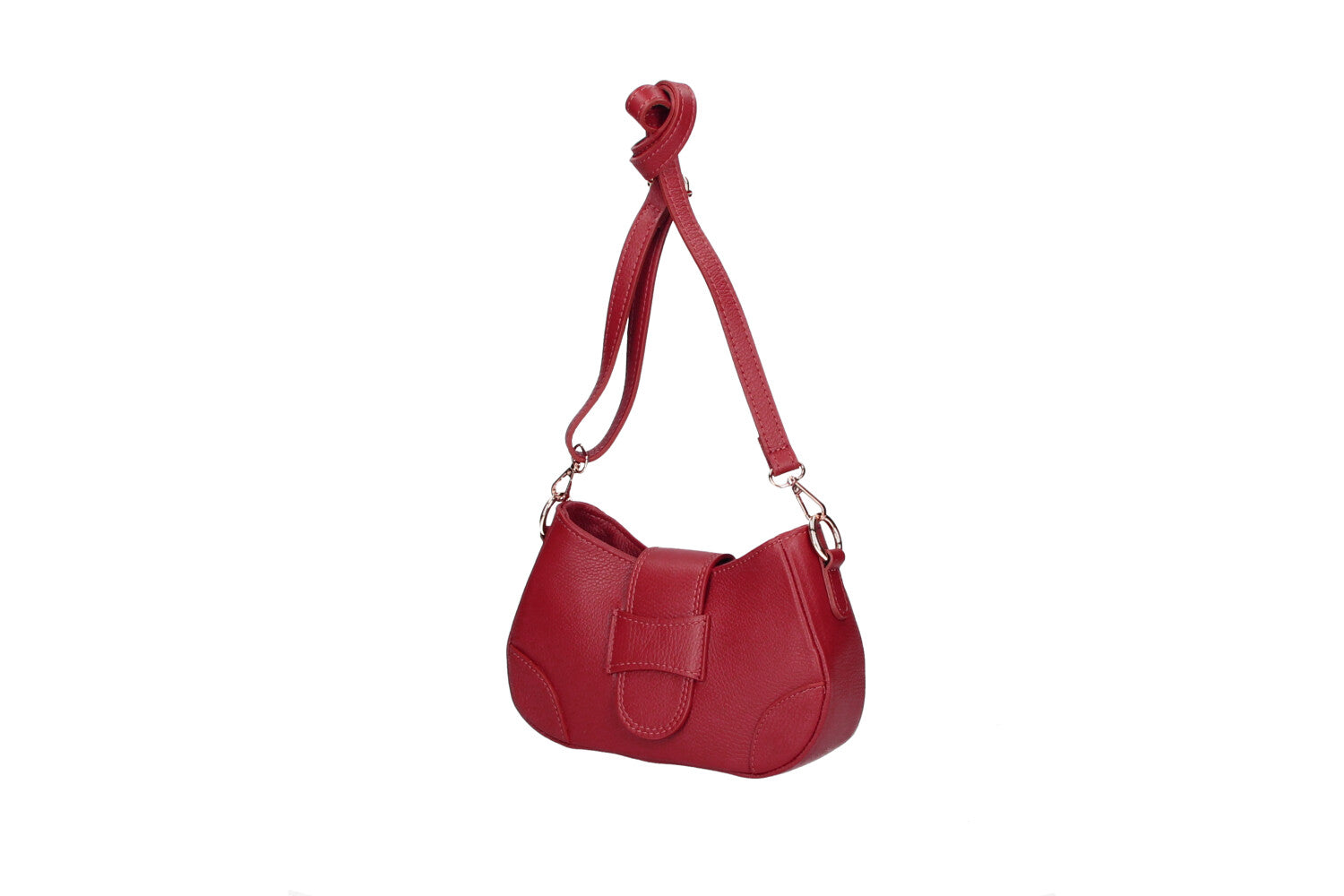 Audrey leather crossbody bag red side view