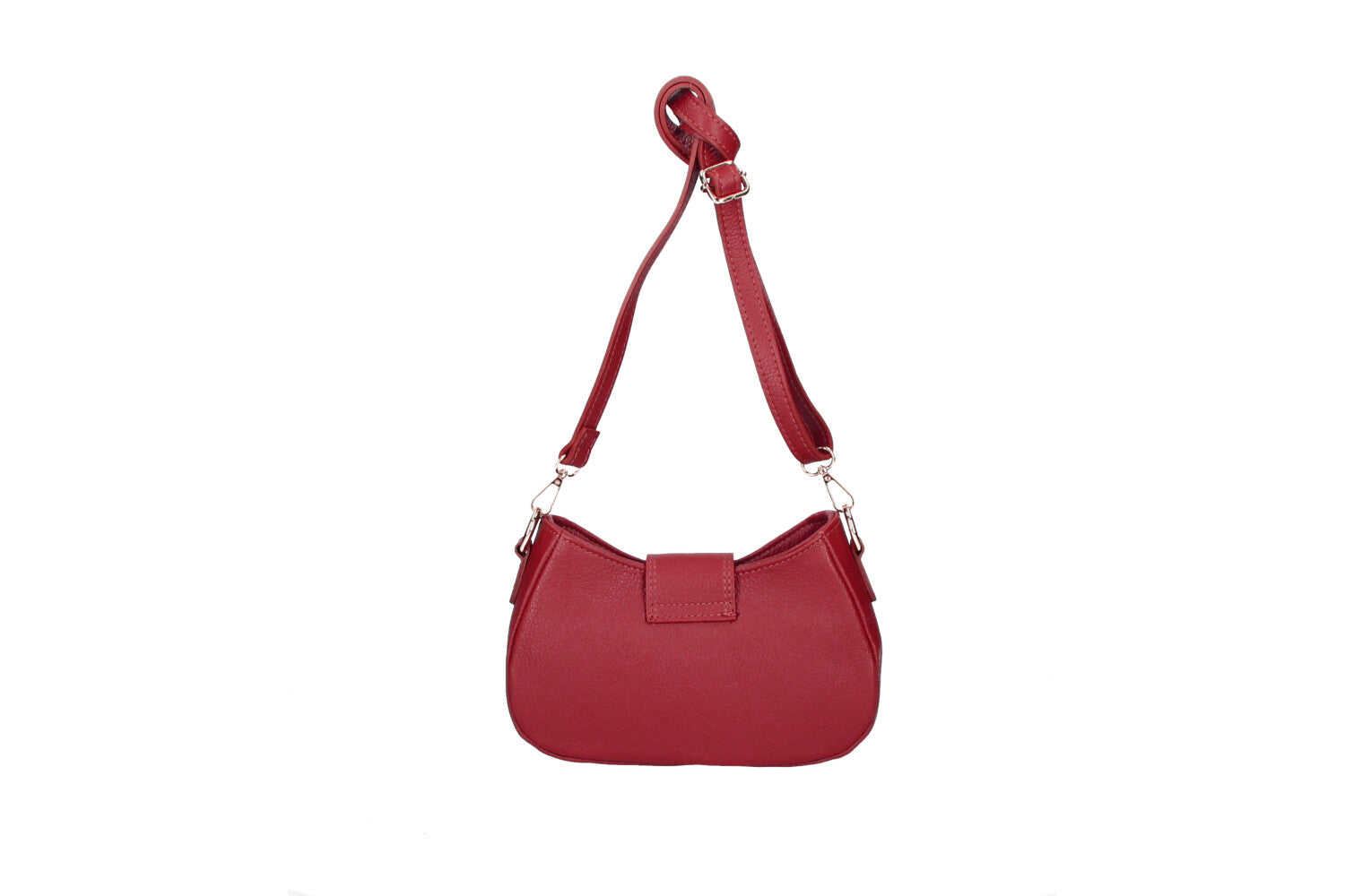 Audrey leather crossbody bag red back view
