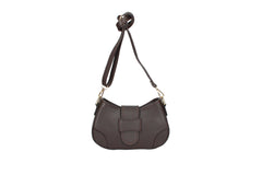 Audrey leather crossbody bag tan front view