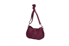 Audrey leather crossbody bag violet side view