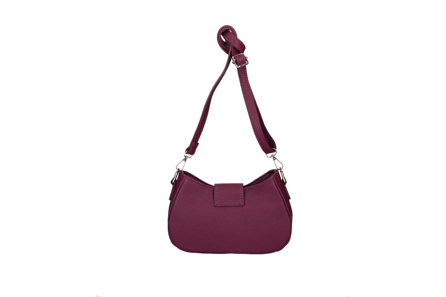 Audrey leather crossbody bag violet back view