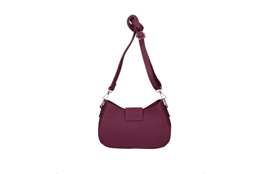 Audrey leather crossbody bag violet back view