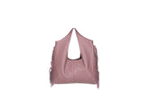 Cristal leather fringe bag rust back view