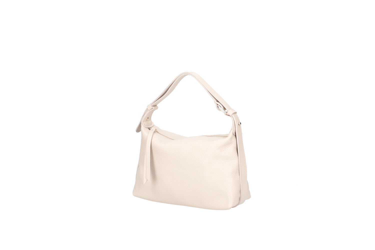 Doda leather crossbody bag beige side view