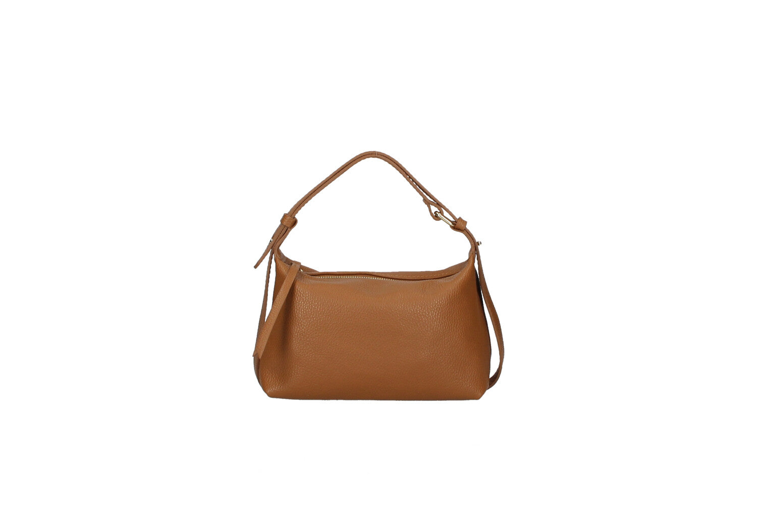 Doda leather crossbody bag cognac front view