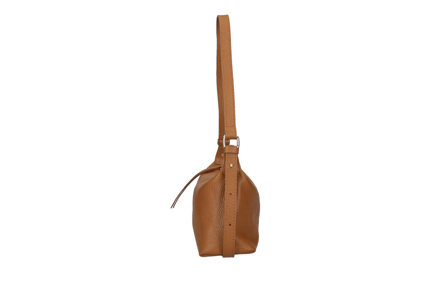 Doda leather crossbody bag cognac side view