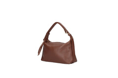 Doda leather crossbody bag mustard side view