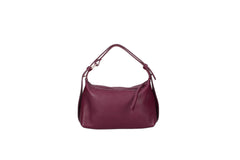 Doda leather crossbody bag violet front view