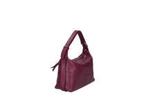 Doda leather crossbody bag violet back view