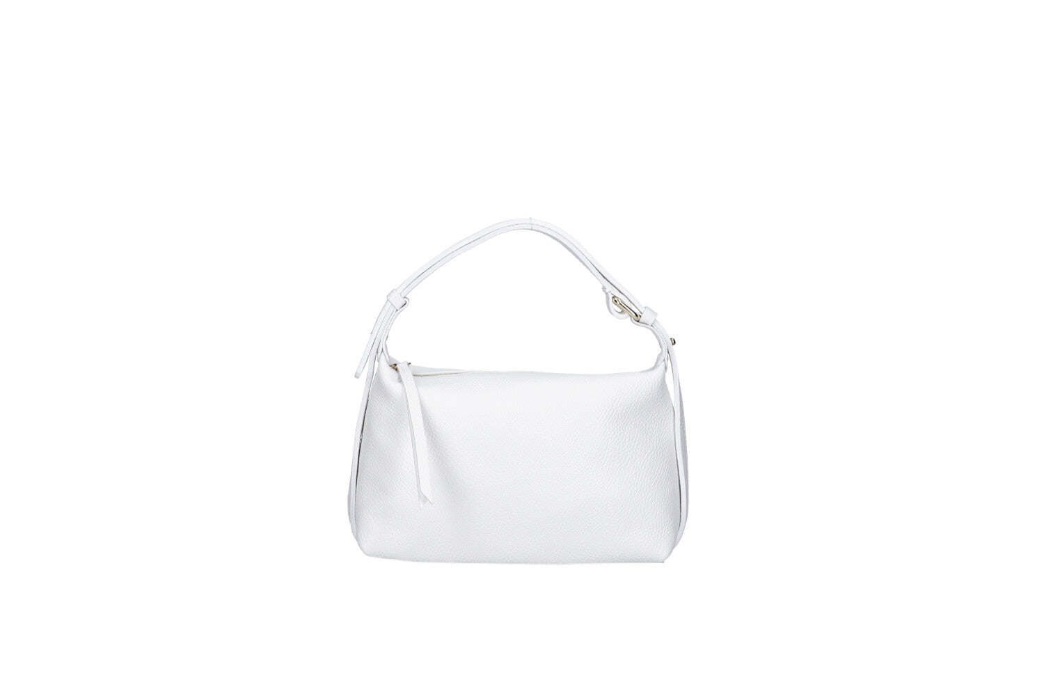 Doda leather crossbody bag white front view