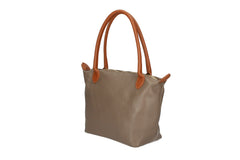 Peony-Genuine Leather Two-Tone Shoulder Bag