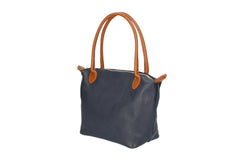 Peony-Genuine Leather Two-Tone Shoulder Bag