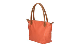 Peony-Genuine Leather Two-Tone Shoulder Bag