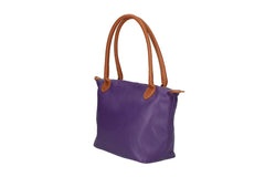 Peony-Genuine Leather Two-Tone Shoulder Bag