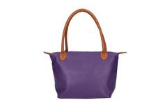 Peony-Genuine Leather Two-Tone Shoulder Bag