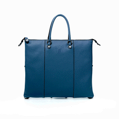 Large Leather Bag Navy Blue