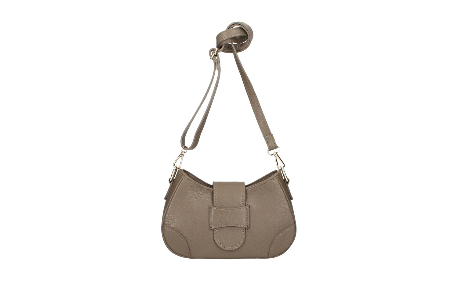 Audrey leather crossbody bag fango front view