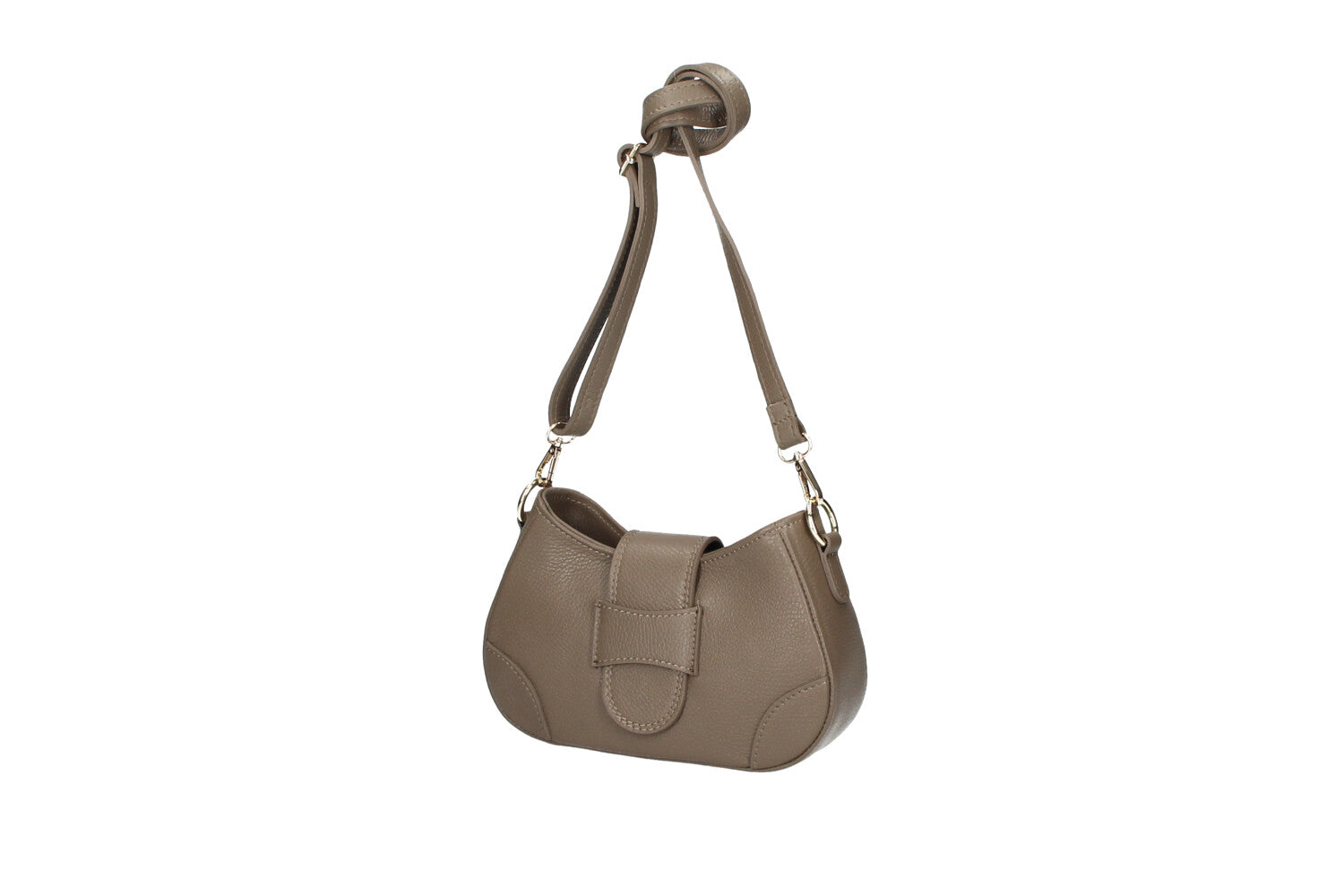 Audrey leather crossbody bag fango side view