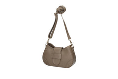 Audrey leather crossbody bag fango side view