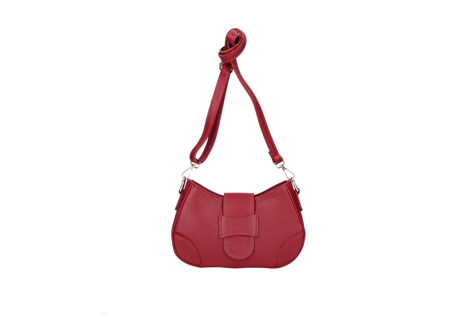 Audrey leather crossbody bag red front view