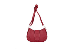 Audrey leather crossbody bag red front view