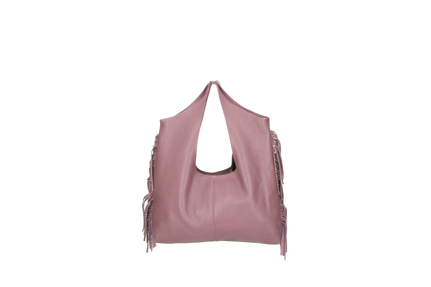 Cristal leather fringe bag rust back view