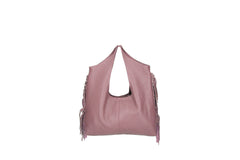 Cristal leather fringe bag rust back view