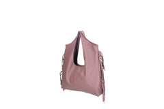 Cristal leather fringe bag rust front view