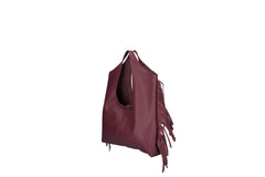Cristal leather fringe bag violet side view