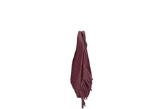 Cristal leather fringe bag violet detail