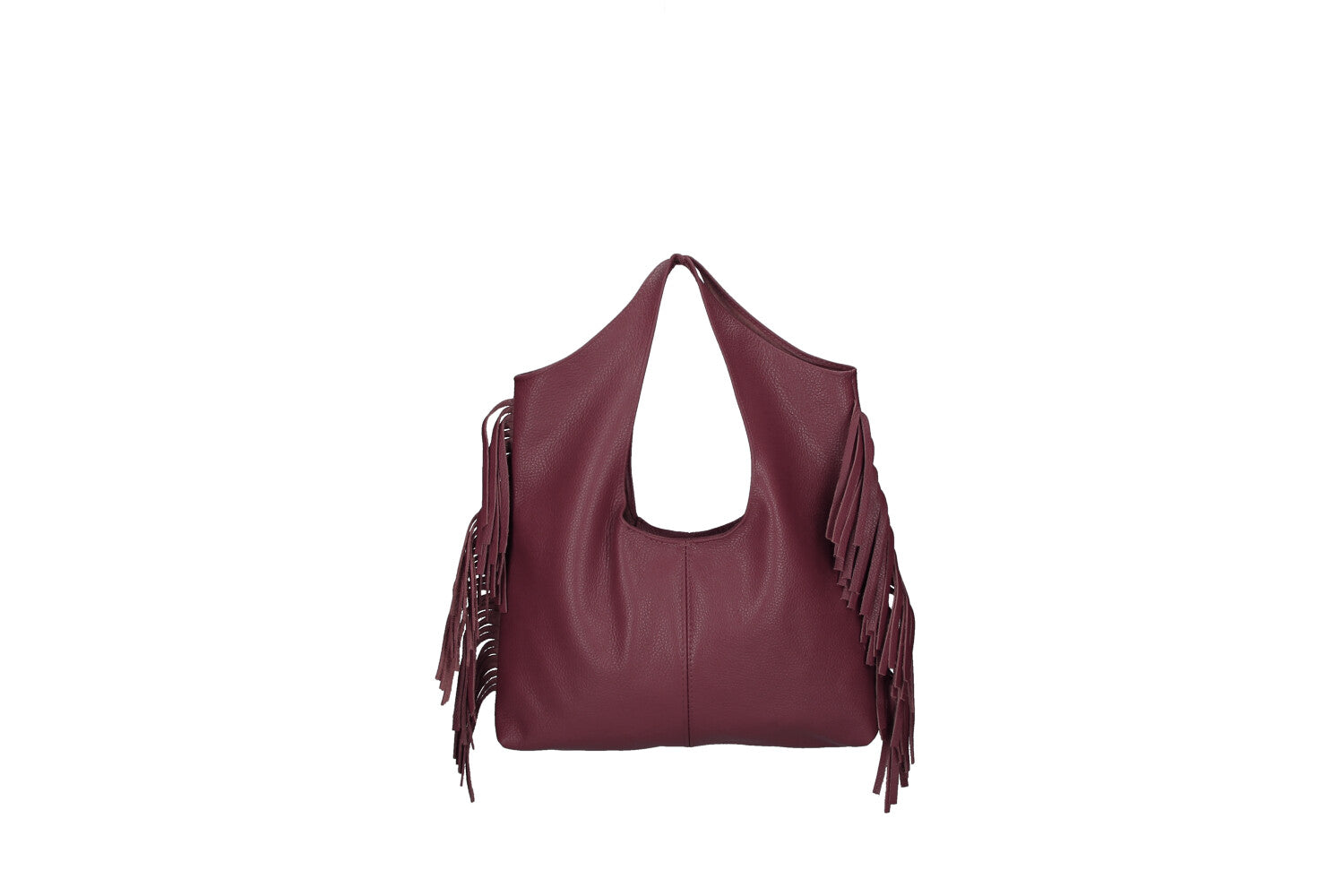 Cristal leather fringe bag violet back view