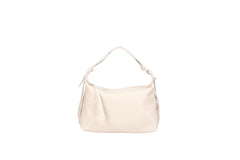 Doda leather crossbody bag beige front view
