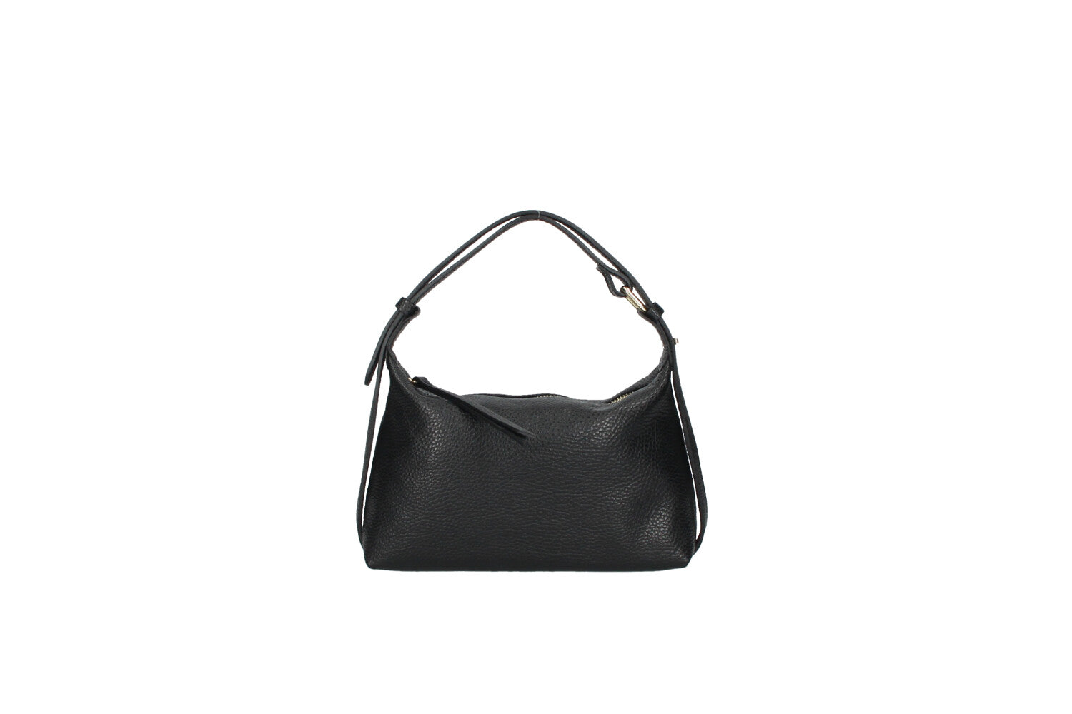 Doda leather crossbody bag black front view
