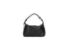 Doda leather crossbody bag black front view