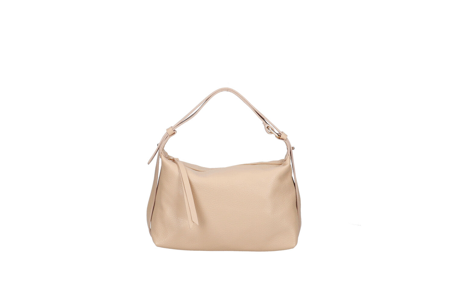 Doda leather crossbody bag champagne front view