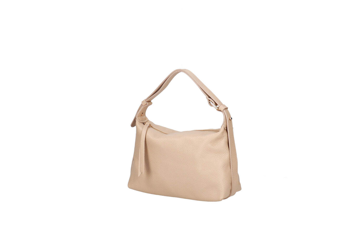 Doda leather crossbody bag champagne side view