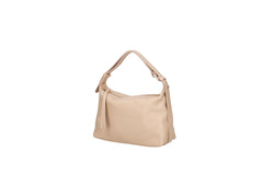Doda leather crossbody bag champagne side view