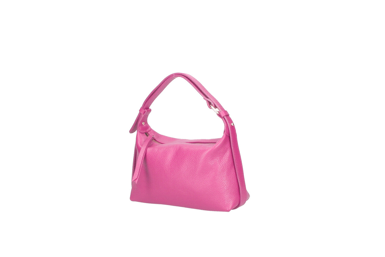 Doda leather crossbody bag fuchsia side view