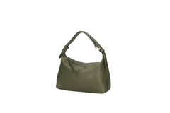 Doda leather crossbody bag olive side view
