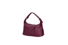 Doda leather crossbody bag violet side view