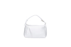 Doda leather crossbody bag white front view