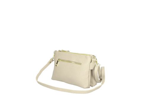 Griselda-Genuine Leather Crossbody Bag with Double Compartment – Made in Italy