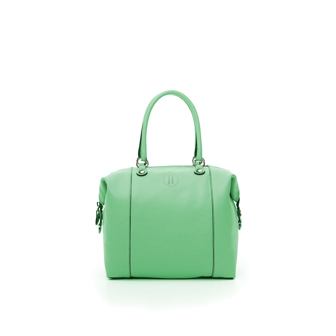 Mint Green Leather Duffle Bag