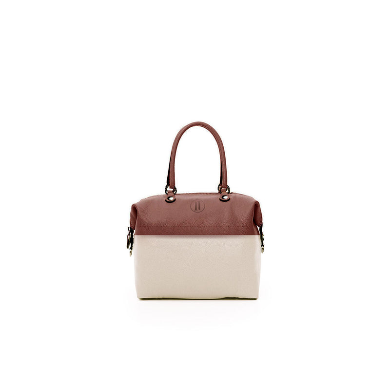 Small Leather Two-Tone Brown/Milk